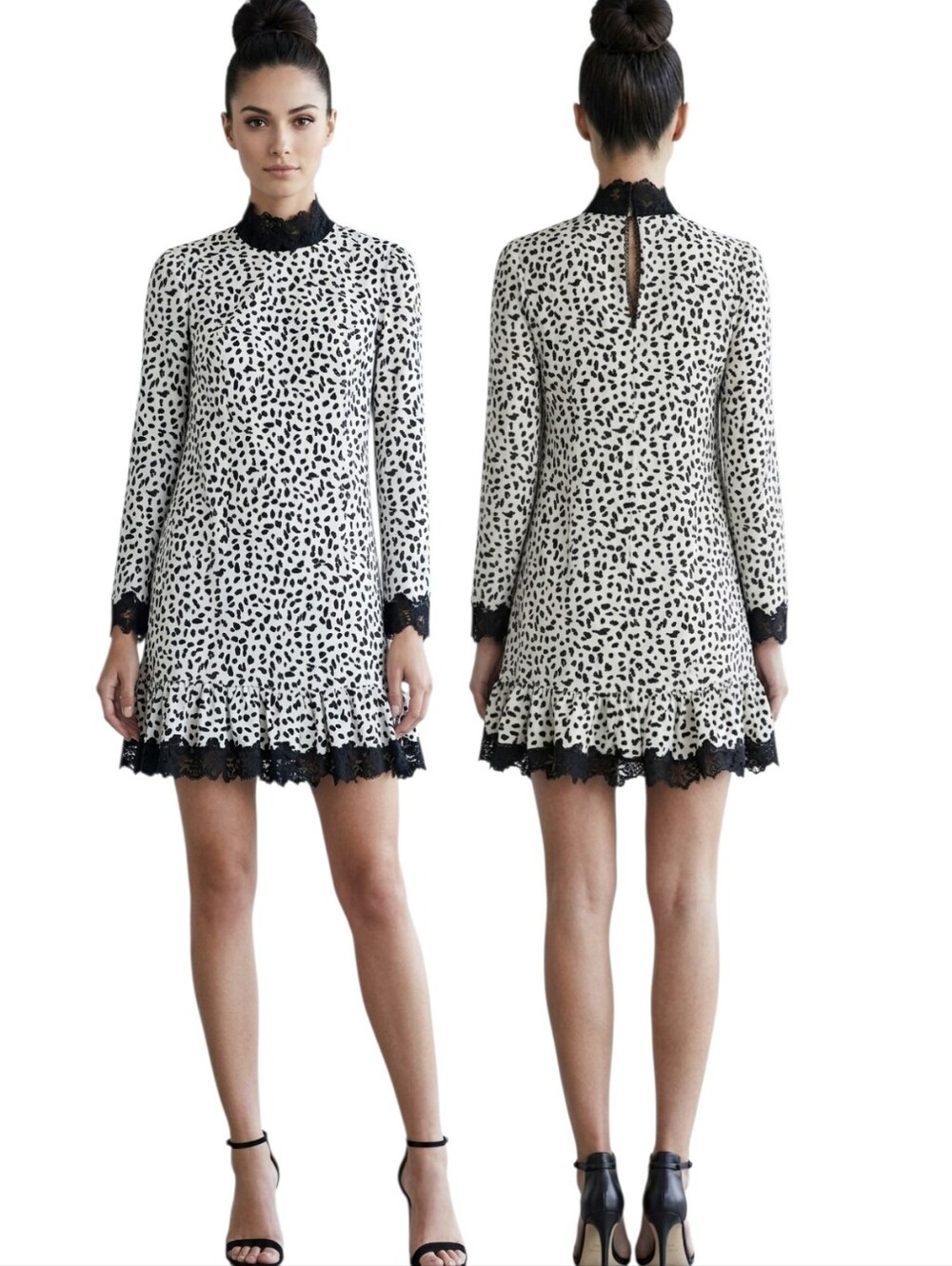 REBECCA TAYLOR La Vie Cheetah Print Mini Sheath Dress - Size M
